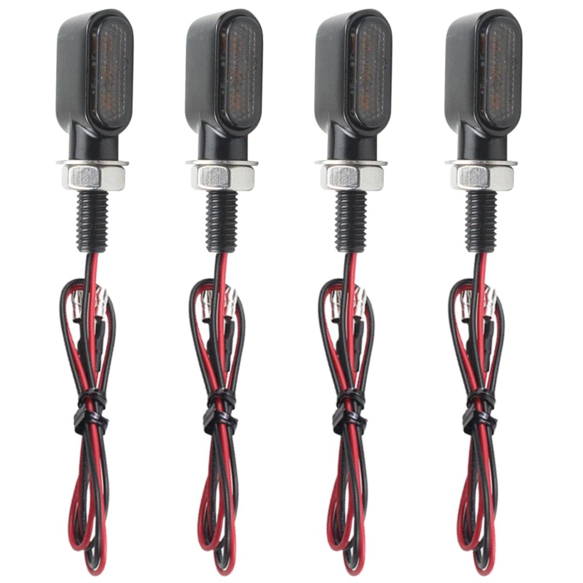 RYOTBASE バイク ウインカー LED ウィンカー オートバイ 小型 高視認 高輝度 安全 8M スモーク アンバー 汎用 12V 防水 原付 スクーター スポーツバイク フロント リア (3発×4個)