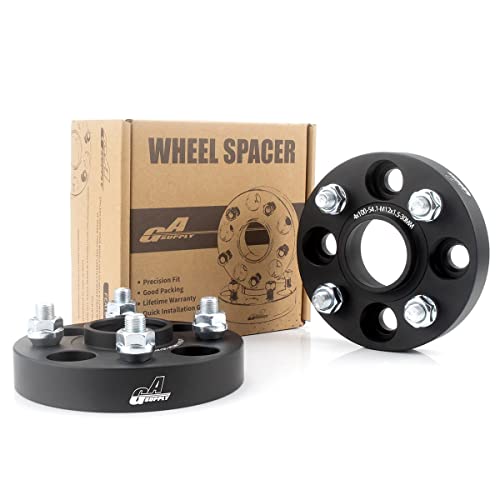GAsupply 鍛造ワイドトレッドスペーサー PCD100 4H 内径54.1 M12XP1.5 厚さ30mm ワイトレハブリング一体 マットブラック【2枚セット】