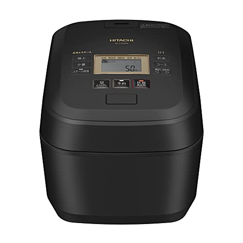 日立(HITACHI) 炊飯器 5.5合 圧力&スチームIH 蒸気カット RZ-V100FM K フロストブラック 八代目儀兵衛 監修 日本製 大火力 沸騰鉄釜 ふっくら御膳