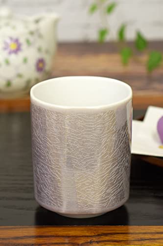 和座の蔵 おしゃれ 九谷焼 湯呑み 銀彩紫 湯呑み茶碗 陶器 ブランド 和食器 日本製 誕生日プレゼント 還暦祝い 古希祝い 喜寿祝い 傘寿祝い 米寿祝い ギフト