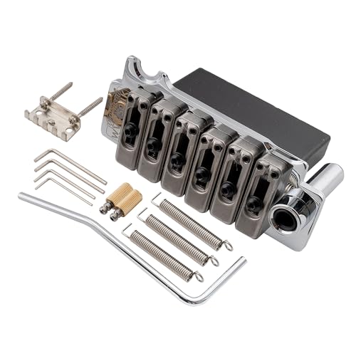 Wilkinson WVS50IIK 弦ピッチ10.5mm スチールサドル2点支持タイプ トレモロブリッジユニット アッセンブリー フルスチールブロック付き USA/Mexico/Japan/Korea ストラト用 、クローム