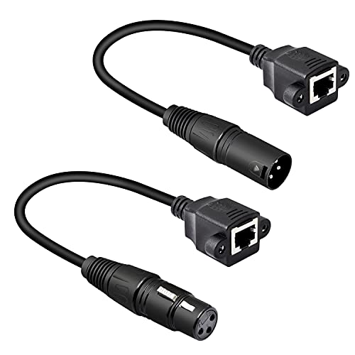 GELRHONR XLR 3ピン - RJ45メスアダプターケーブル、XLRオスからRJ45ネットワークコネクタ延長ケーブル DMX-CONコントローラーシリーズ用Cat5イーサネット使用 1.1フィート