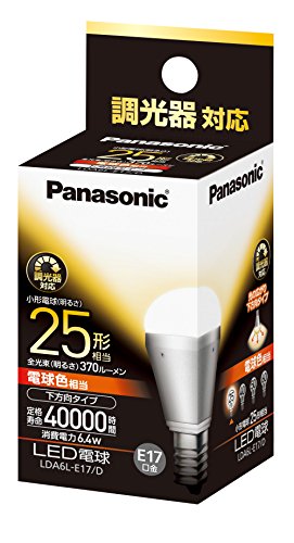 パナソニック EVERLEDS ミニクリプトン型 LED電球(調光器・E17口金・小形電球形・電球25W相当・370ルーメン・電球色相当)LDA6LE17D
