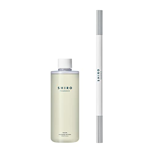 SHIRO サボン フレグランスディフューザーリキッド (300mL / 3か月準拠集団) ルームフレグランス (詰め替え用流動物＋突っ支い棒) メイク道具・ケアグッズ-美容・コスメ・香水-ボディマッサージグッズ