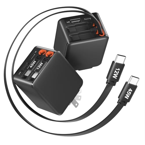 4インチ1 45W 巻き取り式申し受ける器 Type-C 手っ取り早い申し受ける器 PD 2本USB-C有線テレビ内蔵\u0026 USB-C 界面\u0026 USB-A 界面 4台一遍に申し受ける ケーブルー体型 PSE免許済 パウダーコンパクト省空白文字 持っていく助けになる 折りたたみ式繋ぎ その他-オーディオ用アクセサリー-アクセサリー・部品