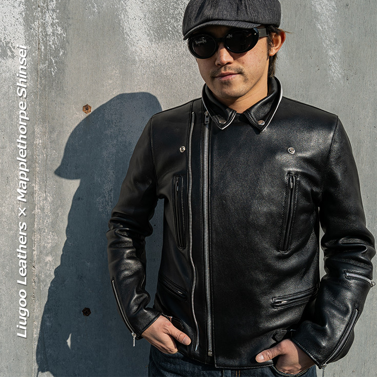 LIUGOO PLUS 本革 UKダブルライダースジャケット メンズ リューグープラス DRY18A ライダースジャケット レザージャケット 革ジャン 皮ジャン 本皮ジャンパー ロッカーズ カフェレーサー ブリティッシュ パンク 海外発送可