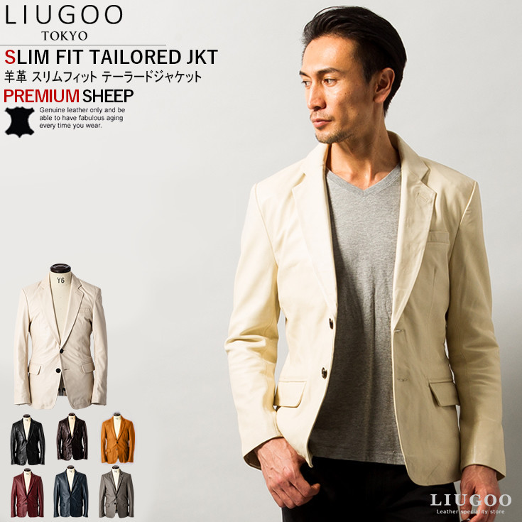 楽天1位 楽天市場 Liugoo 本革 スリムフィットレザーテーラードジャケット メンズ リューグー Tld01a レザージャケット 革ジャン 皮ジャン ライダースジャケット 本皮ジャンパー フォーマル 細身シルエット シングル 海外発送可 Ap レザージャケットのリューグー