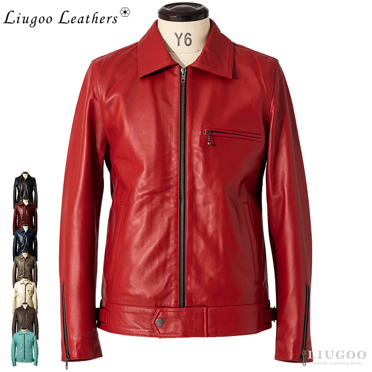 【20周年記念10%OFFクーポン】Liugoo Leathers 本革 UK襟付きシングルライダースジャケット メンズ リューグーレザーズ SRY06A ドミネーター コルセア ロッカーズ 革ジャン 皮ジャン 本皮ジャンパー ダブルライダース ブルゾン ブリティッシュ 海外発送可 27,500円