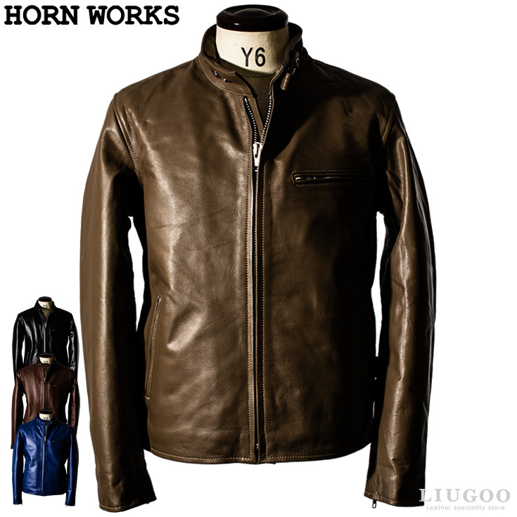 楽天市場】Horn Works 本革 シングルライダースジャケット