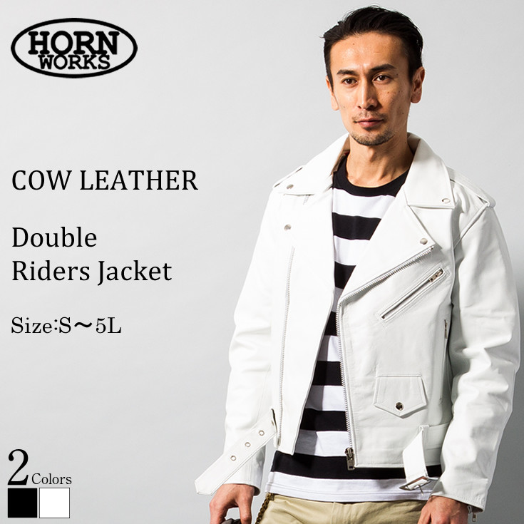 楽天市場】Horn Works 本革 UKパッドダブルライダースジャケット