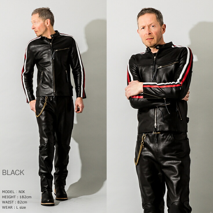 夏仕様レザージャケットライダースジャケット革ジャン新品メンズ本革プロテクター付メッシュレザー2ラインシングルライダース【高級牛革】【ブラック】バイク用革ジャケット皮ジャンライディングジャケットレーシングウェアブルゾン