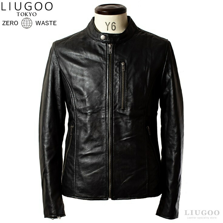 楽天市場】LIUGOO ZERO WASTE 本革 ダブルライダースジャケット メンズ