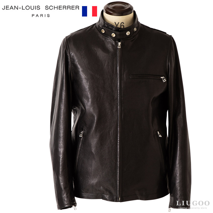 【30%OFFクーポン】JEAN-LOUIS SCHERRER 本革 シングルライダースジャケット メンズ ジャン\u003dルイ・シェレル 6154A レザージャケット/ライダースジャケット 革ジャン/皮ジャン/本皮ジャンパー/シングルライダース/ラムスキン/フランスブランド/海外発送可 59,400円
