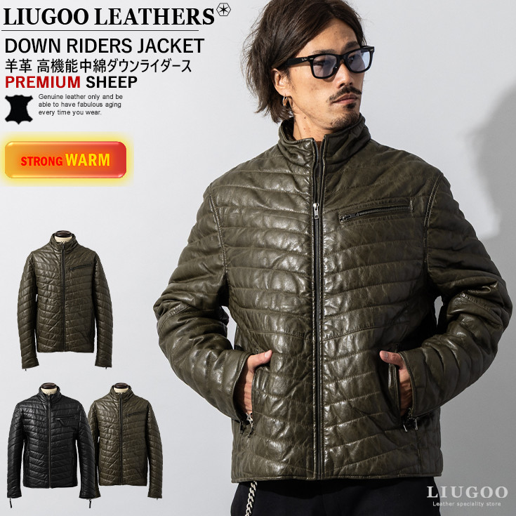 楽天市場】Liugoo Leathers 本革 ダイヤモンドキルト レザーダウン