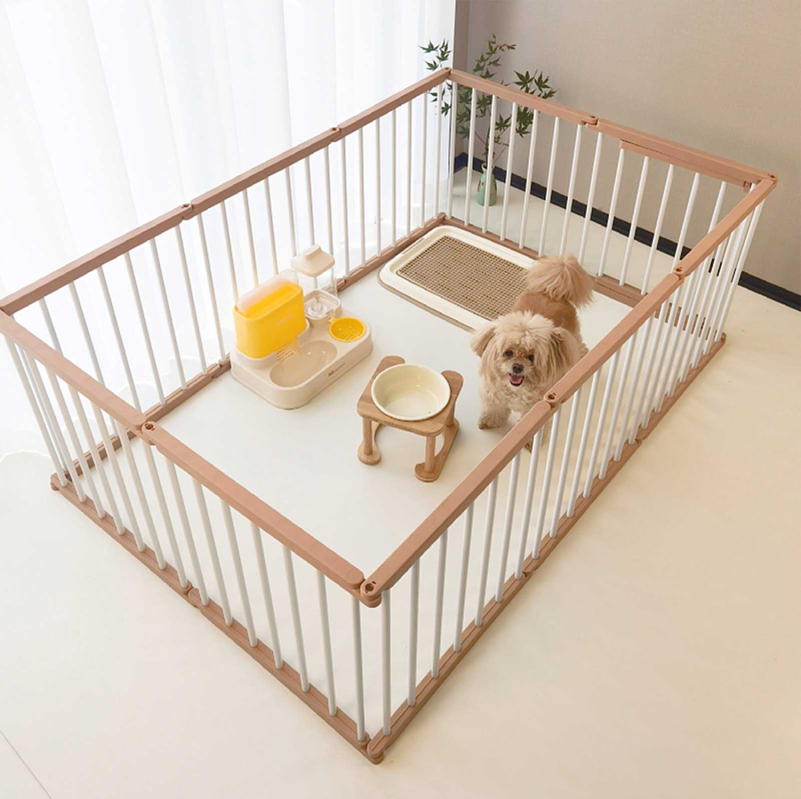 ペットサークル 犬 猫 兼用 自由組み合わせ 室内用 ペットフェンス 簡単組立 連結可能 小型犬・大型犬対応 12枚セット 幅48cm×高さ68cm|LIVART店