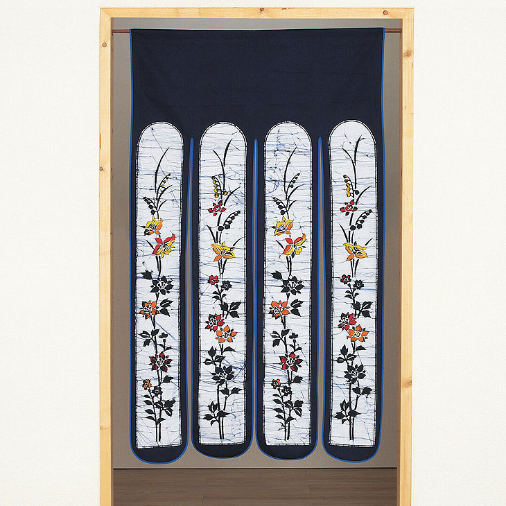 楽天市場】ろうけつ染めのれん カーネーション柄 のれん 花柄