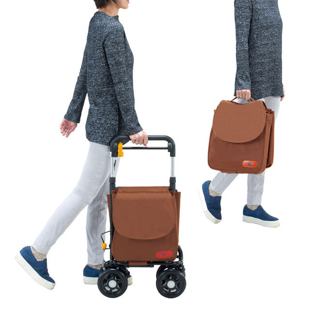 ショッピングカート ショッピングカー 横押し サイドカー サポキャリー シルバーカー 買い物 キャリーバッグ 買い物カート 4輪 ハンドルブレーキ 車輪ロック付き 軽量|ライブイット