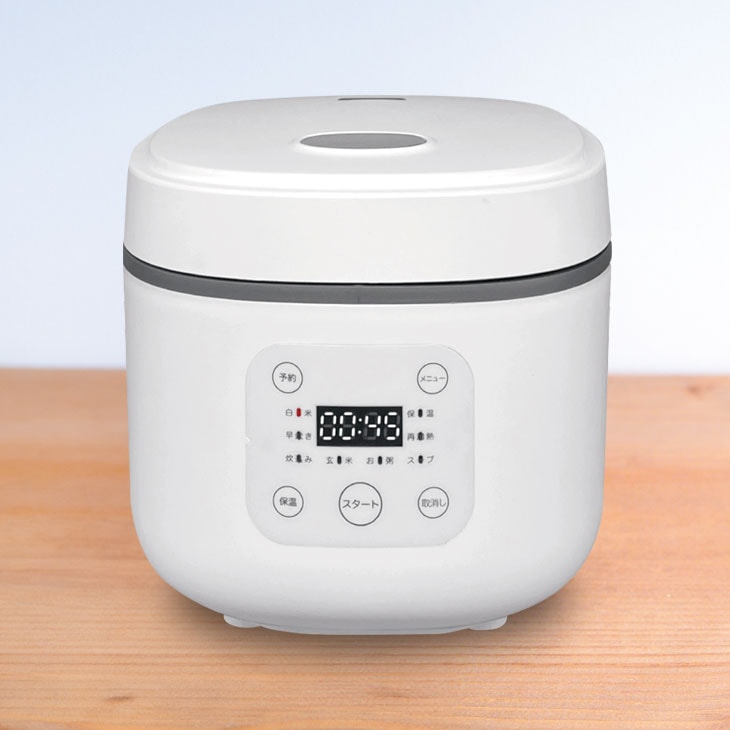 炊飯器 簡単炊飯器 コンパクト ライスクッカー 3合炊き 小型 煮物 スープ HK-CRC03WH