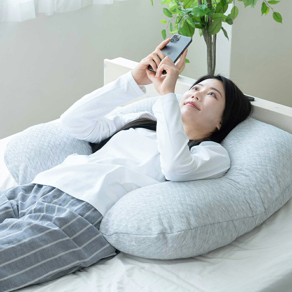 スマホがみやすい包まれまくら クッション ピロー スマホ枕 カバー付き 抱きまくら 抱き枕 背もたれクッション 横向き対応 うつ伏せ 頭 首 肩 腕 腰 サポート