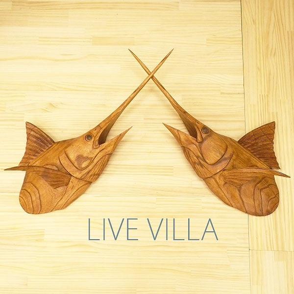 楽天市場】木彫り マカジキ カジキ 壁掛け 木 ウッド オブジェ