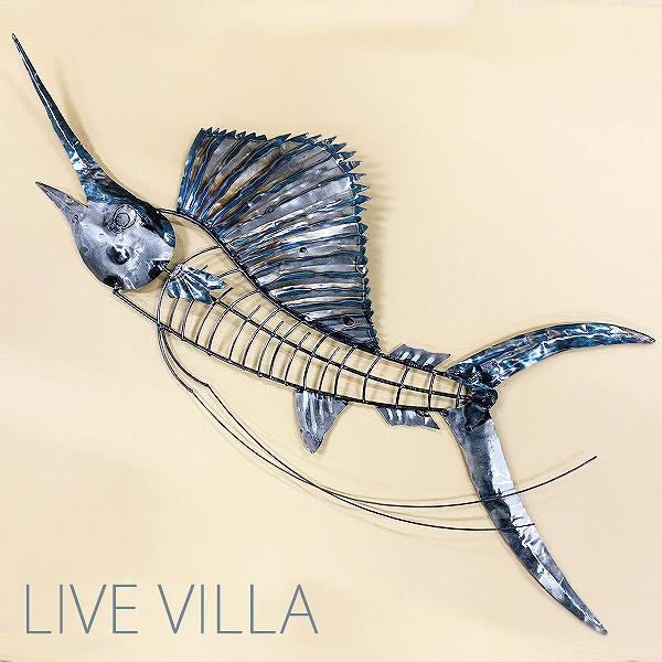 超激安 マリンインテリア アイアン バショウカジキ シルバー壁掛けオブジェw 超激安 Ticket Cineplexbd Com