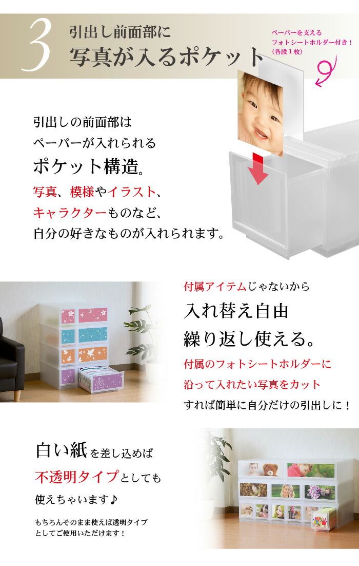 お徳用4個セット プラストフォトph3403 収納ボックス 幅34cm 3段 ストッカー 衣装ケース 収納ケース 日本製 引き出し プラスチック製 チェスト フォトフレーム 写真立て 知育 デコ おしゃれ 飾る リビング 巣ごもり Deerfieldtwpportage Com