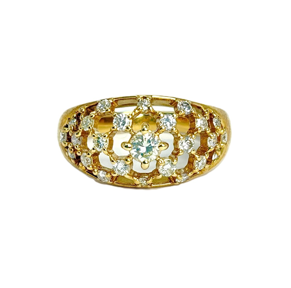 【新品仕上げ済】 K18 ゴールド ダイヤ 0.35ct 0.15ct 指輪 リング #14号 ジュエリー アクセサリー ランクA｜Livie 店