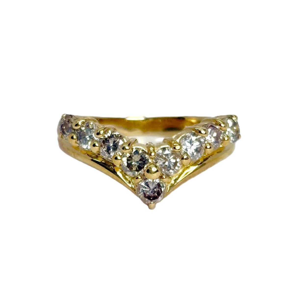 【新品仕上げ済】 K18 ダイヤ1.00ct イエローゴールド リング 指輪 12.5号 ジュエリー ランクA