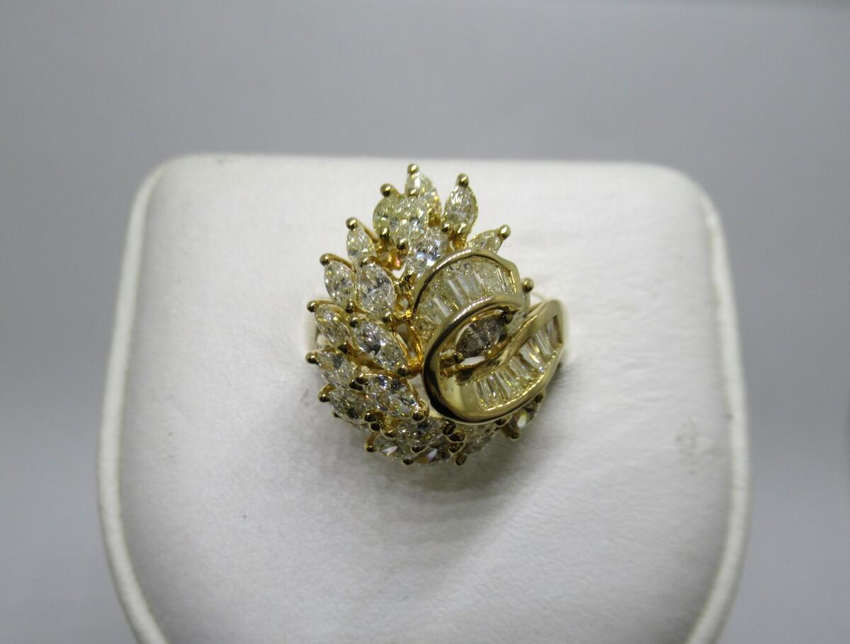 【新品仕上げ済】 K18 ダイア2.42ct ダイア1.03ct 指輪 リング #15号 ジュエリー ダイヤ アクセサリー ランクA