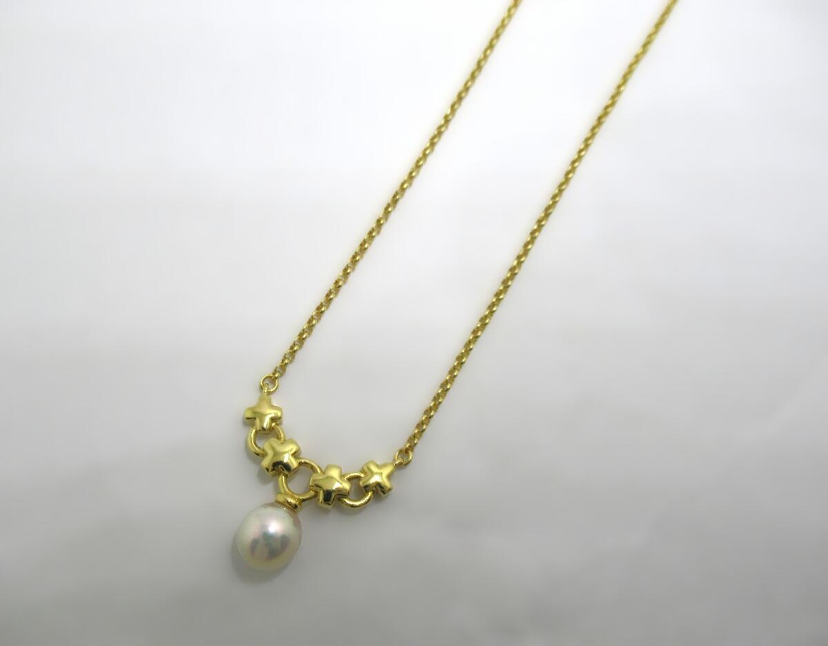 ミキモト⭐︎パールペンダント ゴールドチェーンネックレス ミキモト MIKIMOTO ゴールデンパールネックレス ゴールド K18/パール