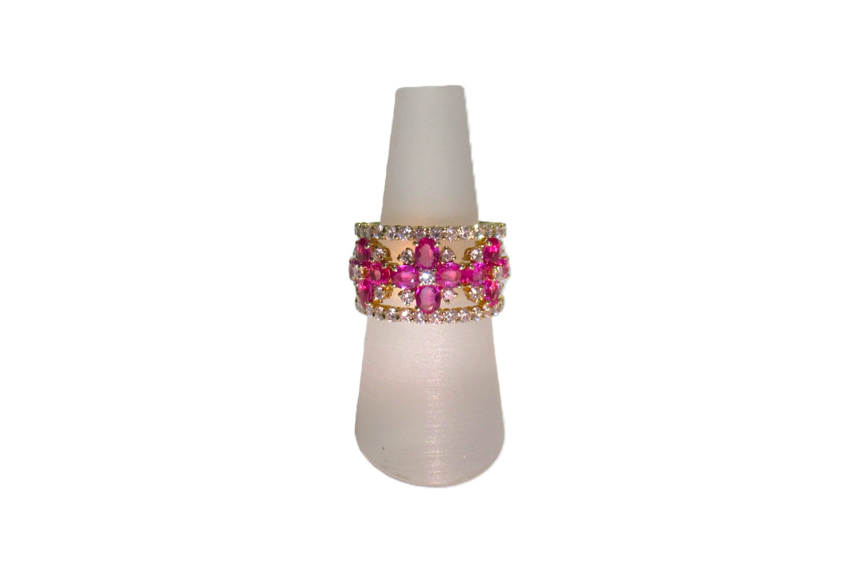 Ponte Vecchio　ポンテヴェッキオ　ダイヤ1.22ct　ピンクサファイヤ2.30ct　K18　＃12～13　リング　レディース　ランクA