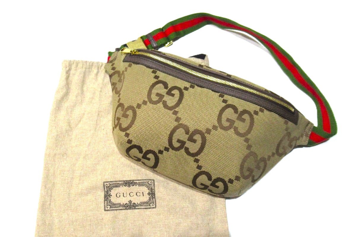グッチ GUCCI 三尺帯御徒面子 696031 ジャンボGG 上半身御徒面子 ウェストバッグ ベージュ 中古 位置づけるA