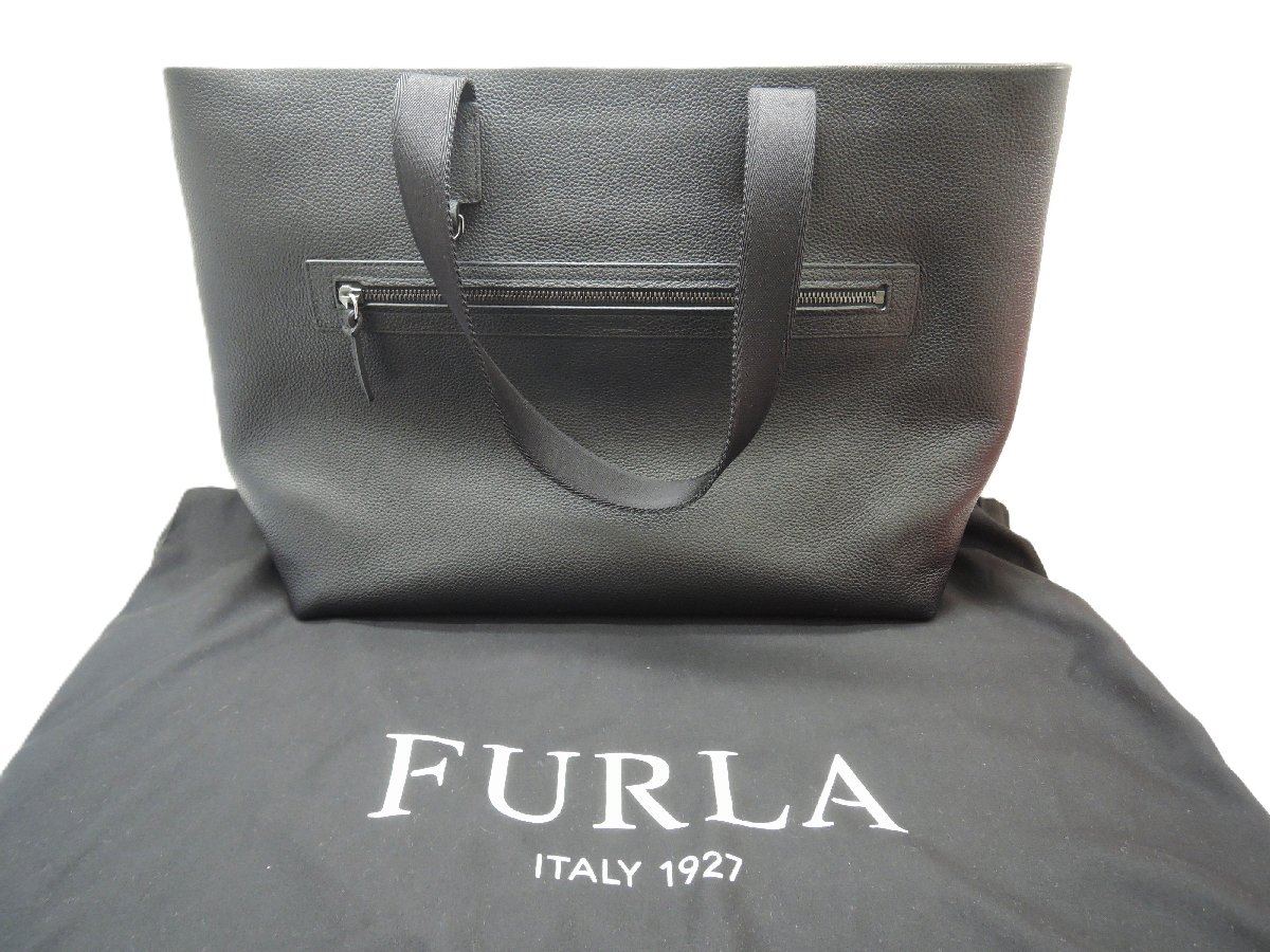 FURLA フルラ トートバッグ 24978 カーフ キャンバス ブラック 中古 ランクA|Livie 店