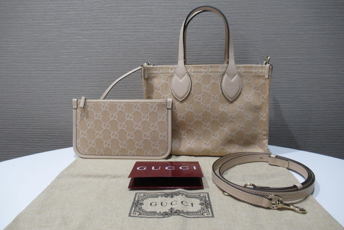 【未使用】 グッチ GUCCI オフィディア ミディアム トートバッグ 772183 GGデニム ベージュ バッグ 中古 ブランド【送料無料】｜Livie 店