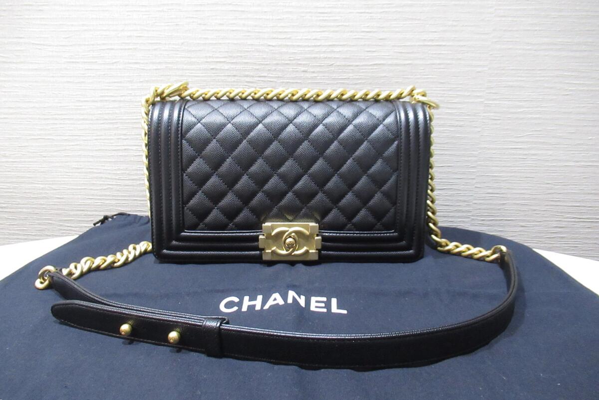 シャネル CHANEL ボーイシャネル A67086 黒 ブラック チェーンバッグ ショルダー ゴールド金具 中古 ランクA｜Livie 店