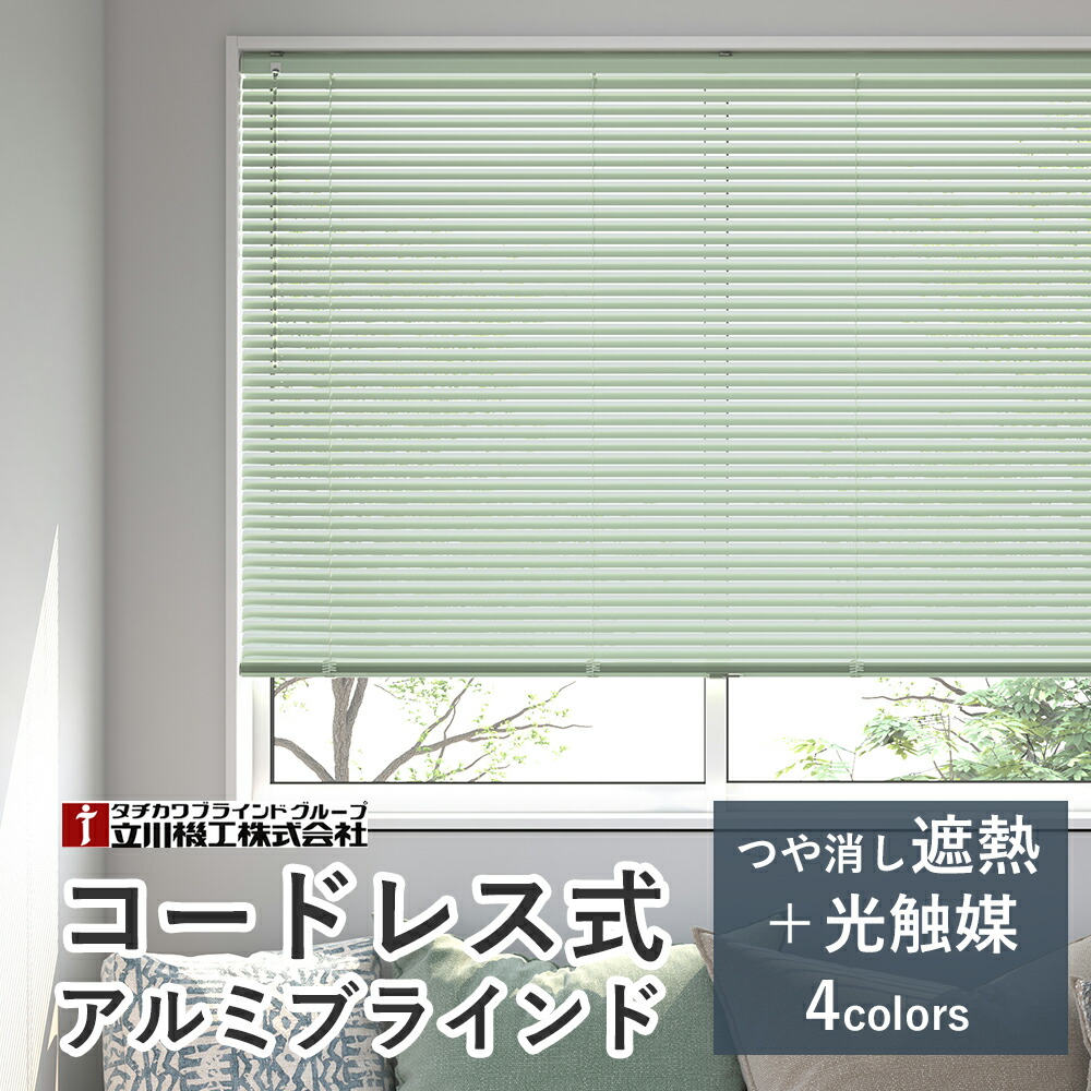軽銀日おおい コードレス遣りかた 【無光沢遮熱＋光触媒スラット】【大きさ購入注文】選べる4色  スラット幅25粍 調光 今めかしい 覆い布日おおい 立川機工毛皮高座 タチカワブラインドグループ 購入注文日おおい