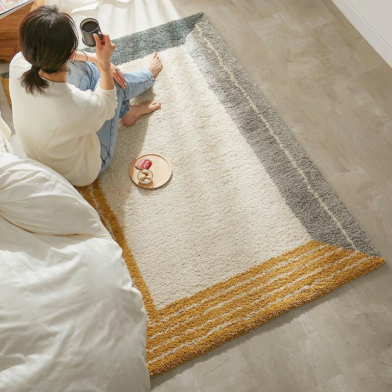 北欧テイストのインテリアにぴったり 毛足が長くて心地いいウィルトンラグ【（約）120&times;170cm】おしゃれ かわいい カーペット ラグ カラフル デザイン 遊び毛が出にくい 低ホルムアルデヒド ホットカーペット対応 丸巻き｜リビングプラス＋ 8,985円