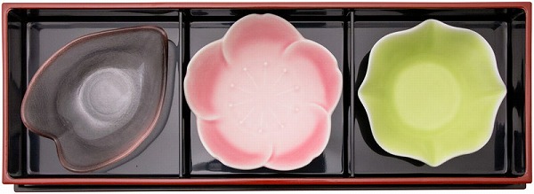 光洋陶器 KOYO 松花堂 三つ仕切り 花セット