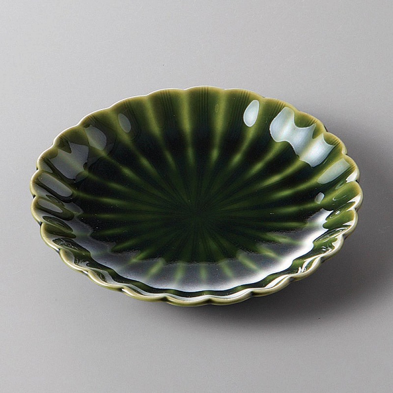 楽天市場】【アウトレット】織部菊彫高台丸皿 Φ17.4cm : サラーミキ