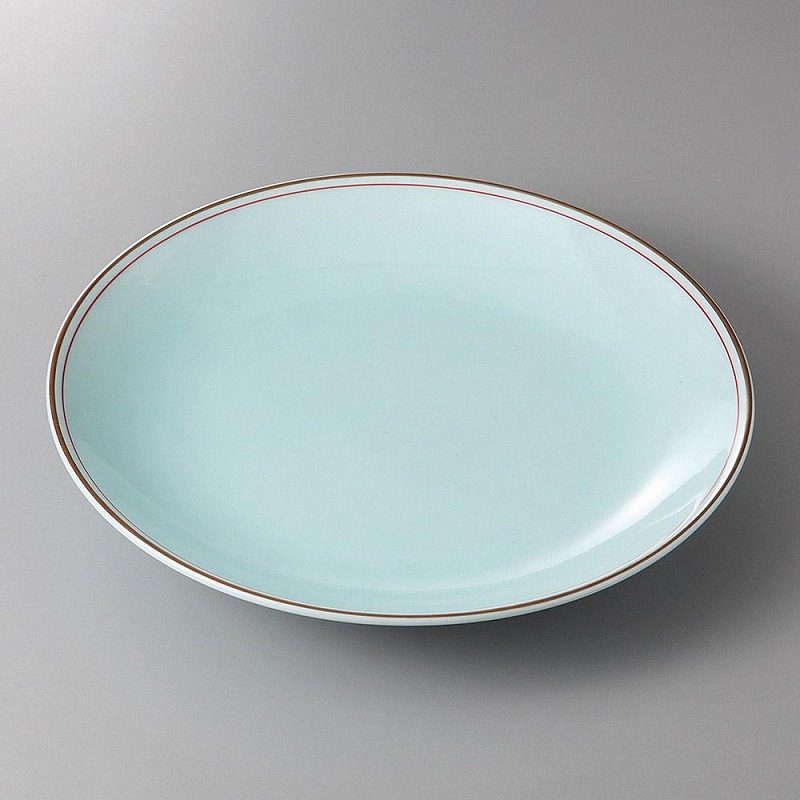 有田焼 渕金朱青白磁11号皿 33.5×5cm|リビングプラザ店
