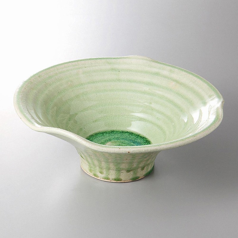 美濃焼　ヒワビードロ１１．０反大鉢　32×11.5cm