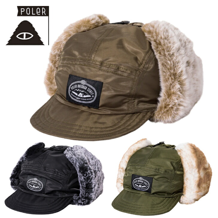 POLER ポーラー FLIGHT NYLON FUR FLAP CAP フライト ナイロン ファー フラップキャップ 帽子 冬 防寒