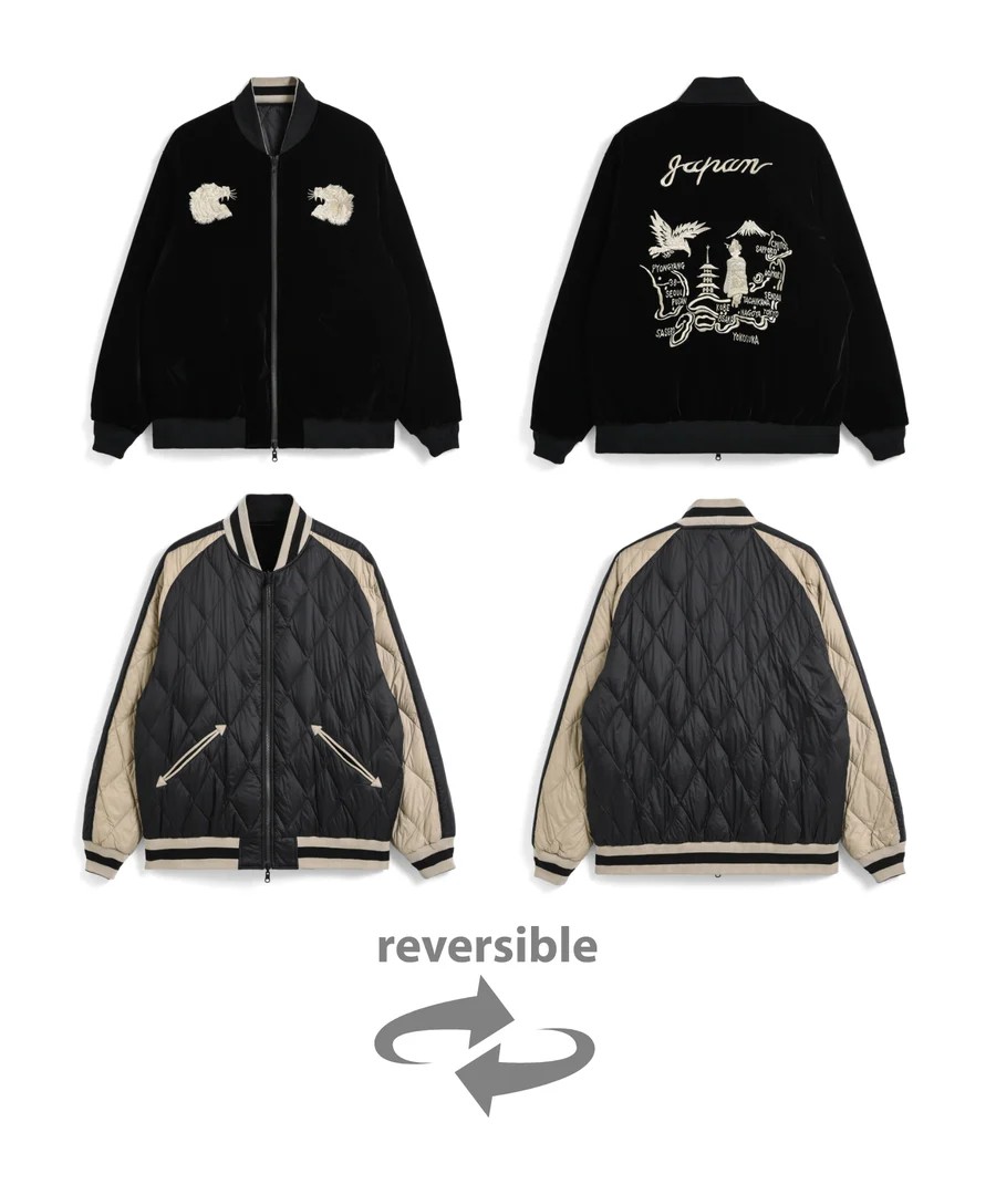 TAION REVERSIBLE SKAJAN DOWN JKT タイオンリバーシブル スカジャン ダウン ジャケット トップス アウター 冬物｜Living Plaza Camp 店