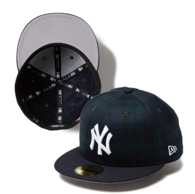 NEWERA　59FIFTY Powered by GORO NAKATSUGAWA（min-nano）ニューヨーク・ヤンキース ブラックウォッチ ネイビーバイザー　ニューエラ　帽子　キャップ