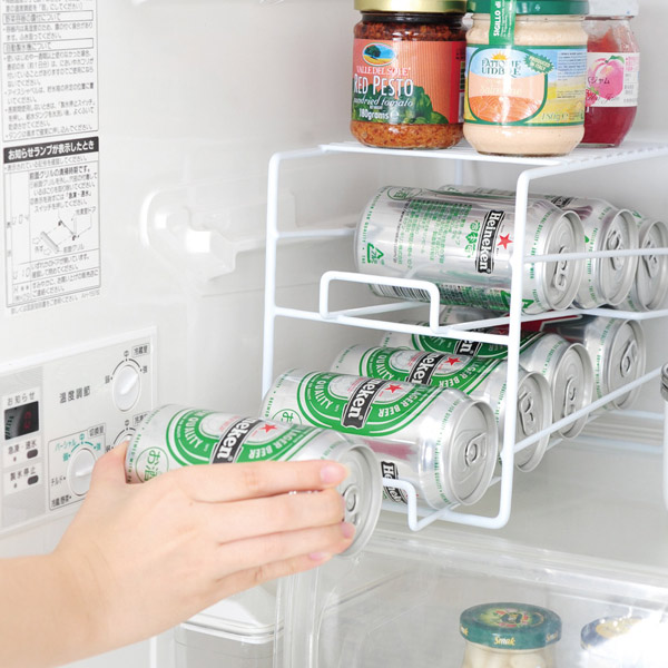 楽天市場 収納棚 缶ディスペンサー 冷蔵庫内収納 上にも置ける缶
