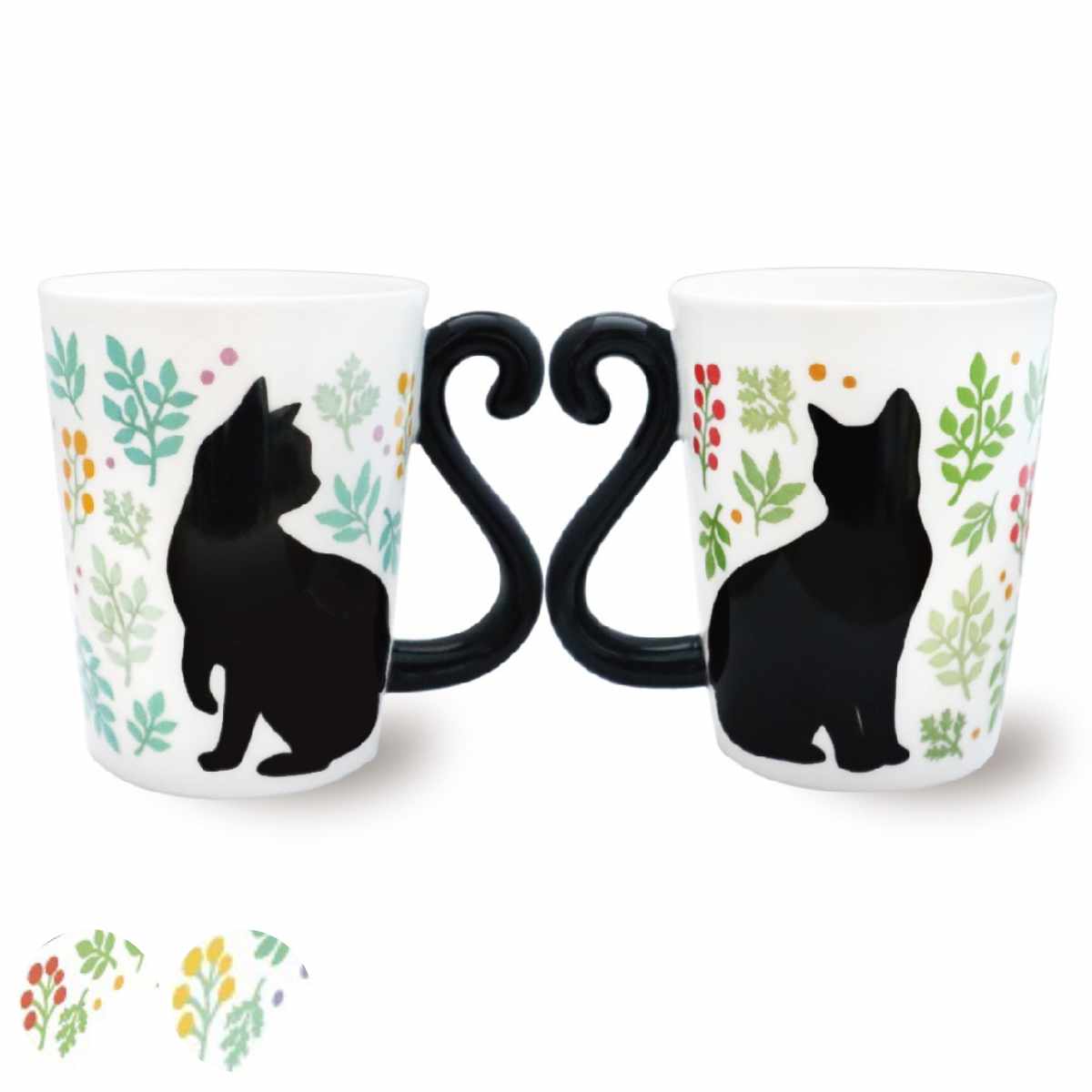 黒いペア猫と鳥のセット 楽天市場】ツインマグ 色変わり（夜明け）マグカップ ペア ツイン