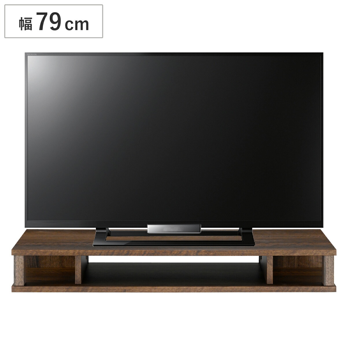 ちょい足しラックプラス 幅79cm 背面収納付 テレビ台 AVボード （ PC台 パソコン台 TVボード テレビラック 高さ調整 高さ足し TV台 DVDラック テレビボード AVラック シンプル 高さ出し 付け足し 木目 ブラウン 高さ10cm ）