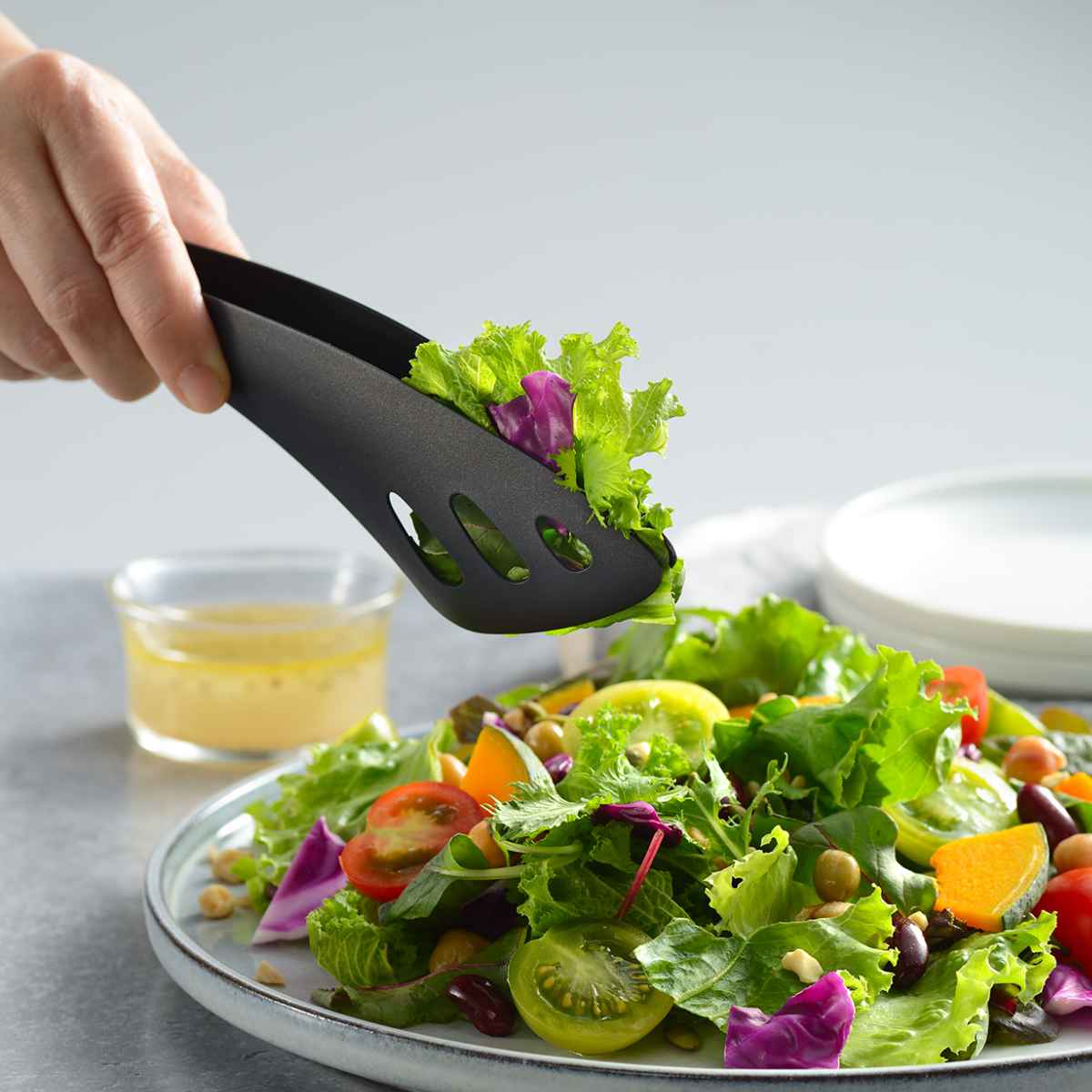 楽天市場】もりつけトング ブラック （ ステンレス キッチン トング