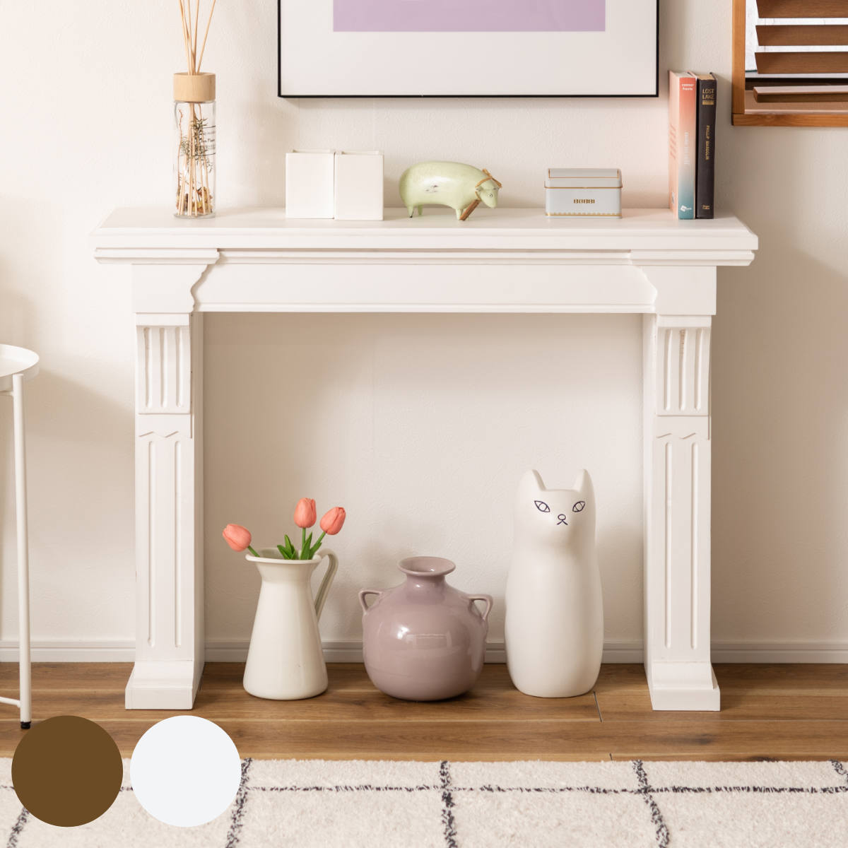 楽天市場】マントルピース ロココウォッシュシャビー シャビーシック