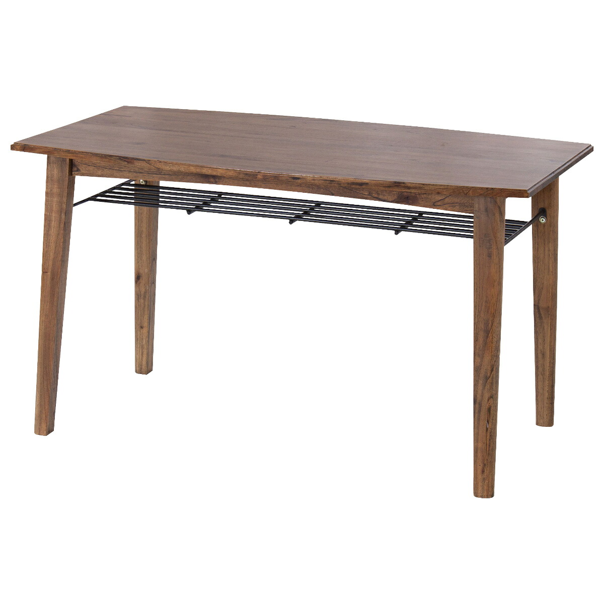 ダイニングテーブル 幅130cm Timber （ 4人掛け 食卓 ダイニング テーブル 木製 天然木 ビンテージ調 レトロ 天板下 収納 棚付き アイアン ）